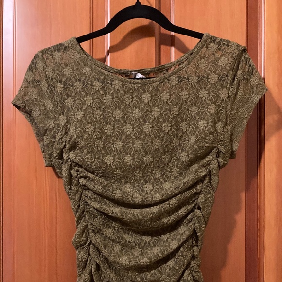 Free People Intimately semi-sheer olive green top size small - Picture 1 of 3
